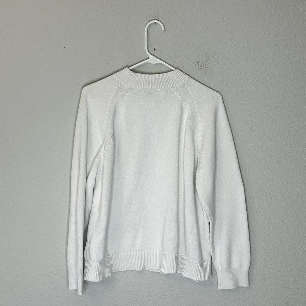 Quince 100% Organic Cotton Boyfriend Crew Neck Sweater Women's XL Ivory White